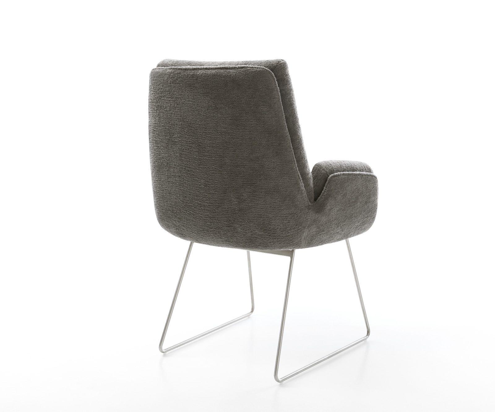 Étkezőszék Clea-Flex bouclé puha sötét bézs vékony láb rozsdamentes acél - Image 5