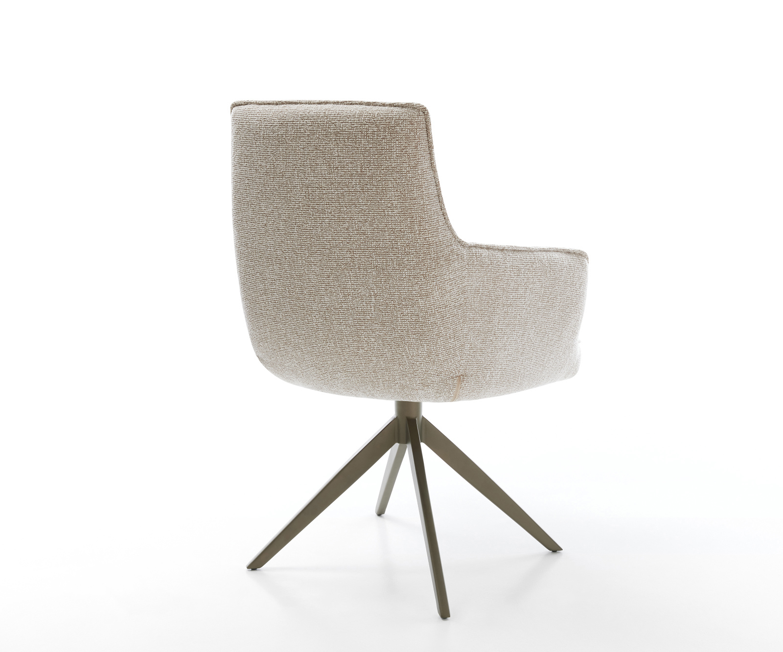 Étkezőszék Heira-Flex karfás szövetszövet puha bézs kereszt láb széles titánszínű hatás 360°-ban forgatható billenő zsákrugós - Image 5