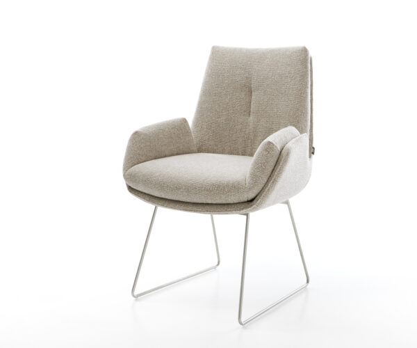 Étkezőszék Clea-Flex szövött szövet puha bézs vékony láb rozsdamentes acél