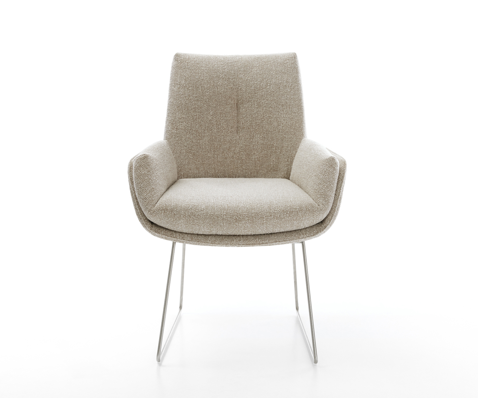 Étkezőszék Clea-Flex szövött szövet puha bézs vékony láb rozsdamentes acél - Image 2