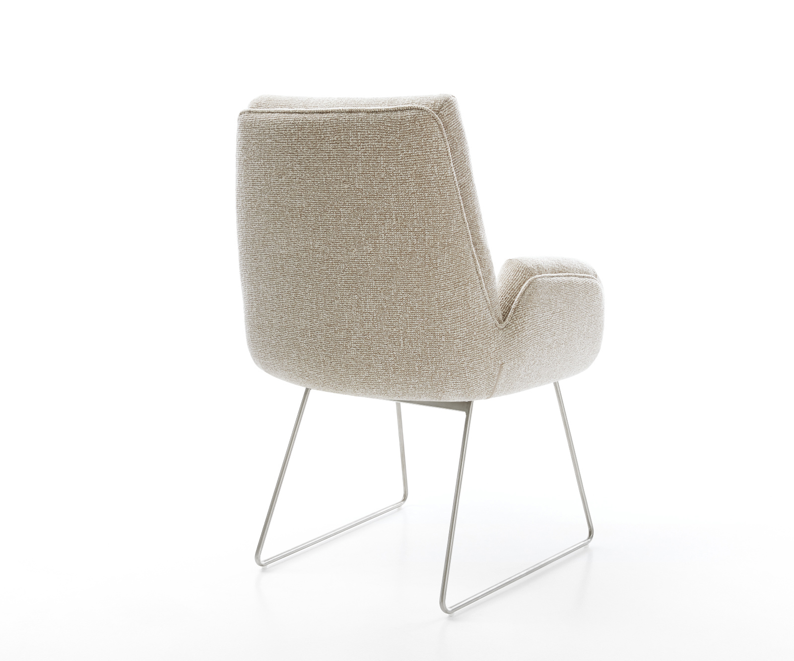 Étkezőszék Clea-Flex szövött szövet puha bézs vékony láb rozsdamentes acél - Image 5