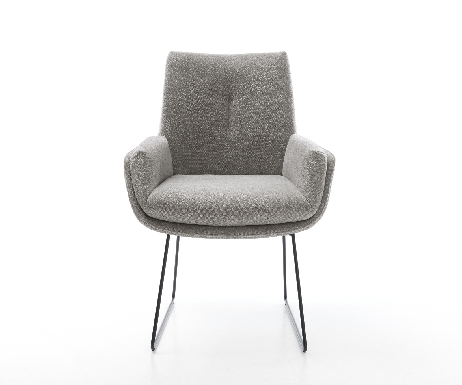 Étkezőszék Clea-Flex strukturált szövet puha szürke vékony láb fekete - Image 2