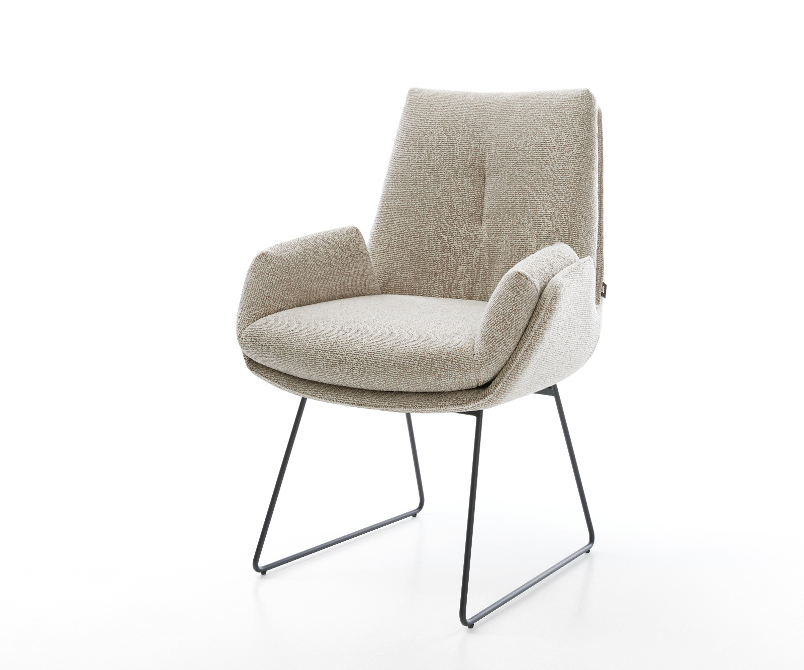 Étkezőszék Clea-Flex szövött szövet puha bézs vékony láb fekete