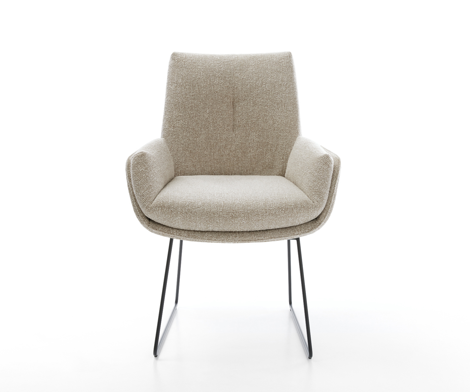 Étkezőszék Clea-Flex szövött szövet puha bézs vékony láb fekete - Image 2