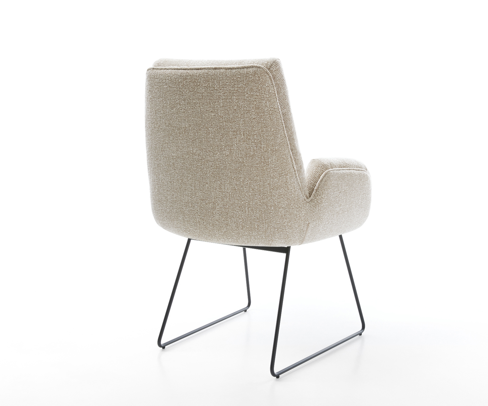 Étkezőszék Clea-Flex szövött szövet puha bézs vékony láb fekete - Image 5