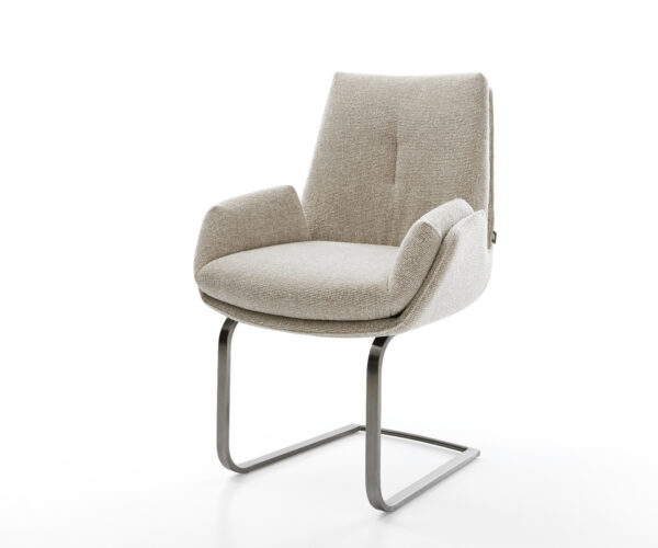 Étkezőszék Clea-Flex szövött szövet puha bézs konzolos lapos antracit