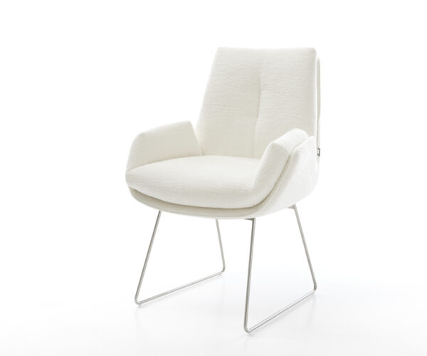 Étkezőszék Clea-Flex bouclé puha bézs vékony láb rozsdamentes acél