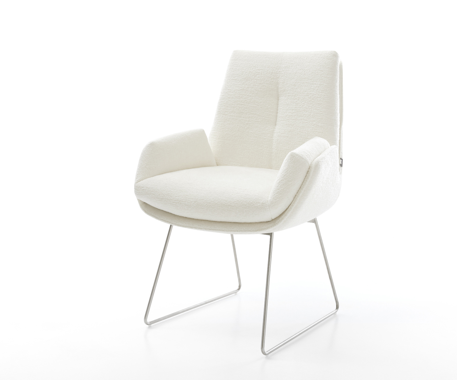 Étkezőszék Clea-Flex bouclé puha bézs vékony láb rozsdamentes acél