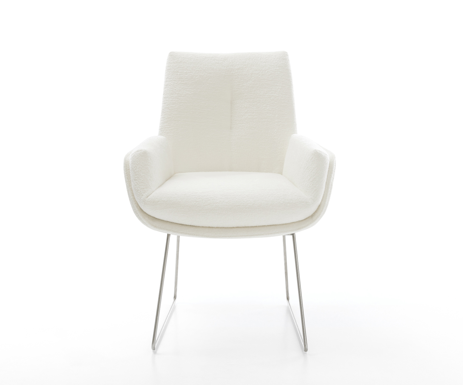 Étkezőszék Clea-Flex bouclé puha bézs vékony láb rozsdamentes acél - Image 2