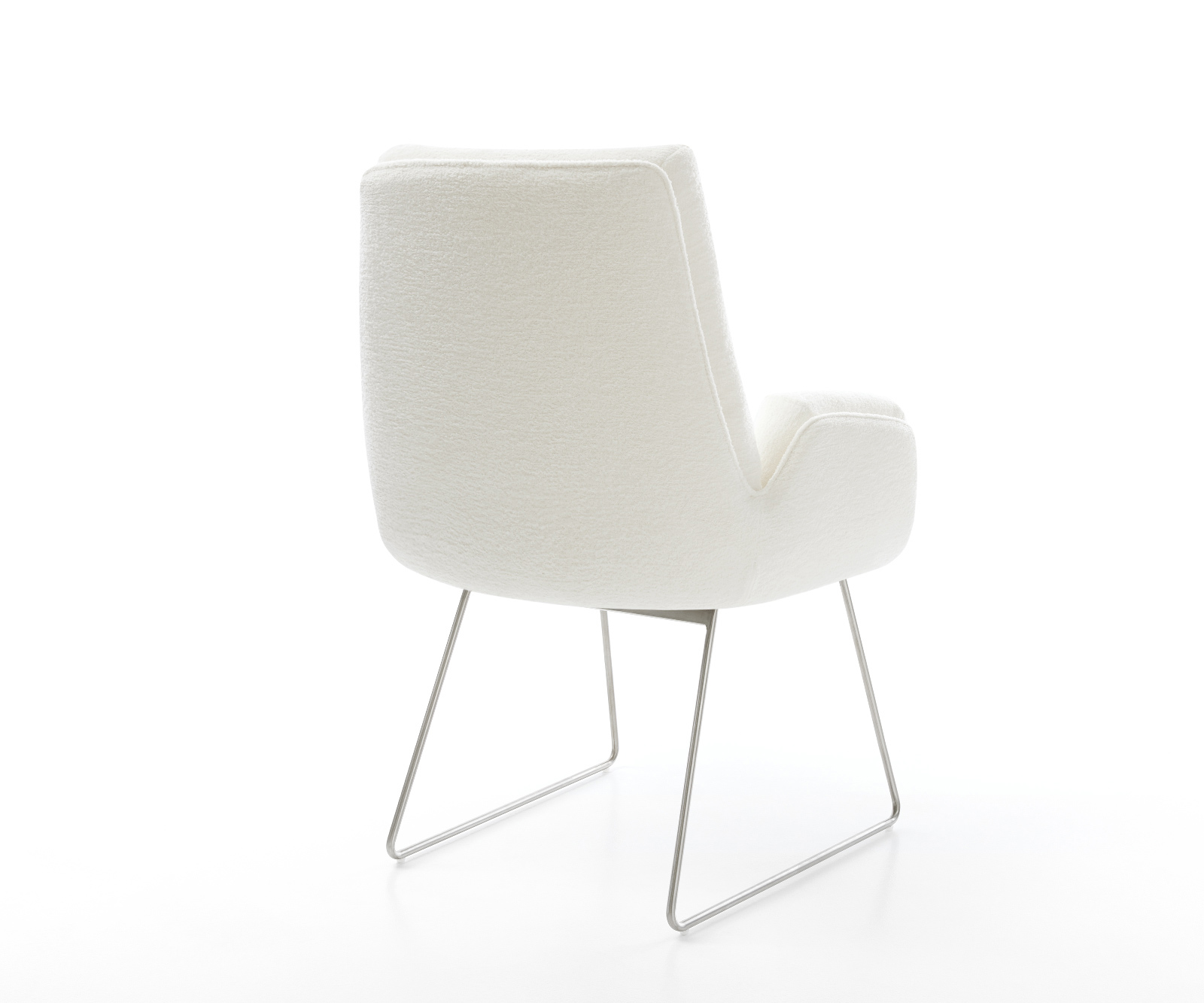 Étkezőszék Clea-Flex bouclé puha bézs vékony láb rozsdamentes acél - Image 5