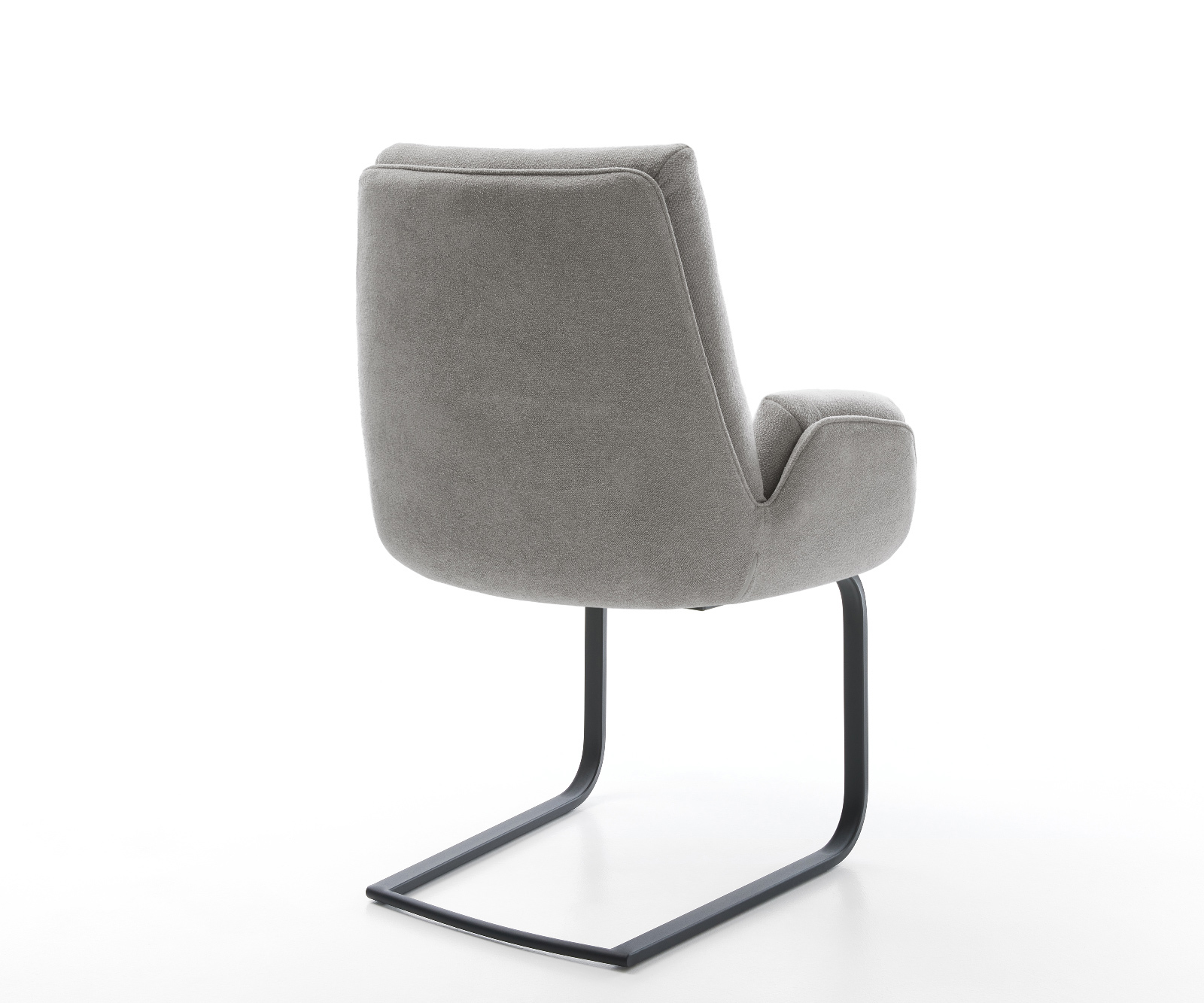 Étkezőszék Clea-Flex strukturált szövet puha szürke konzolos lapos fekete lábbal - Image 5