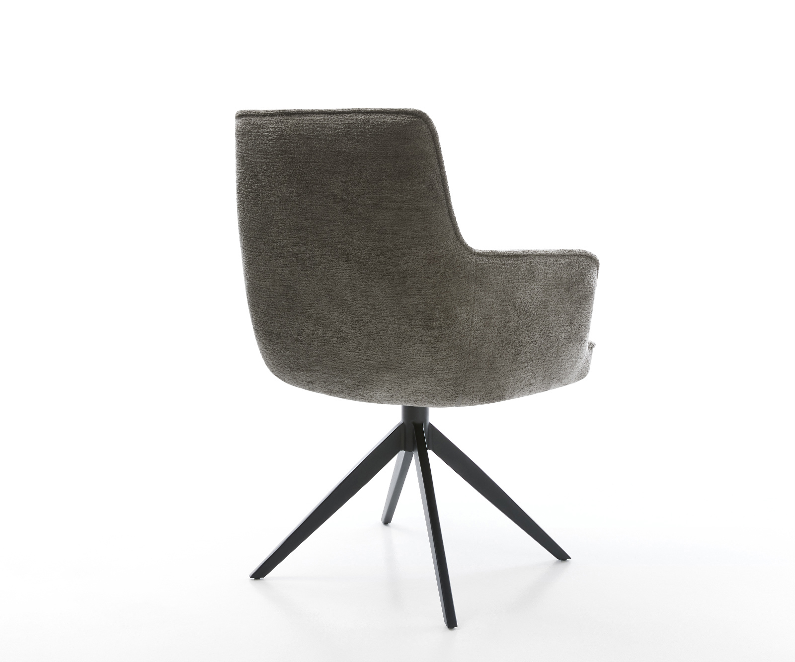 Étkezőszék Heira-Flex karfás bouclé puha sötét bézs kereszt láb széles fekete 360° forgatható billenő zsákrugós - Image 5