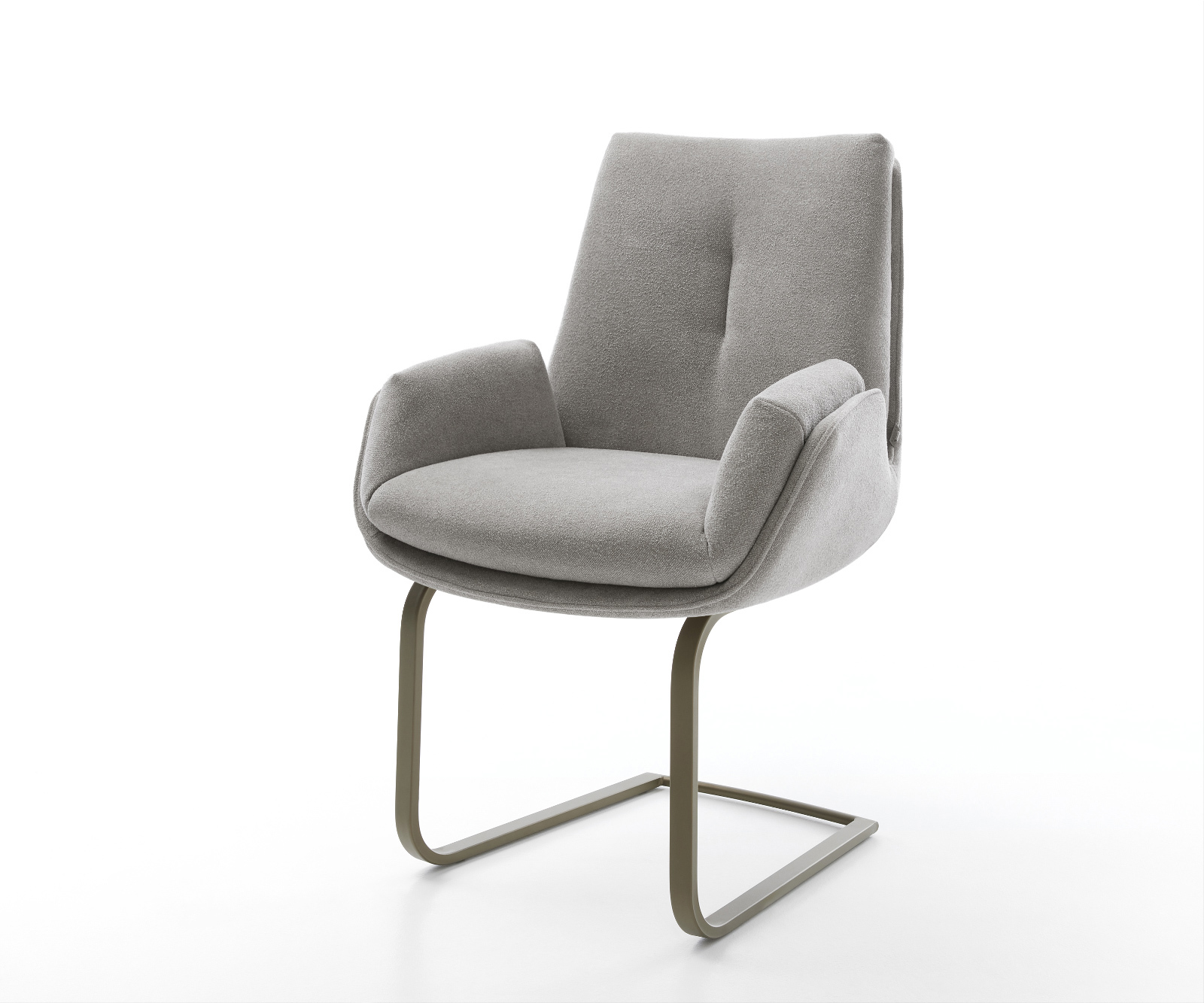 Étkezőszék Clea-Flex strukturált szövet puha szürke konzolos lapos láb titán színű