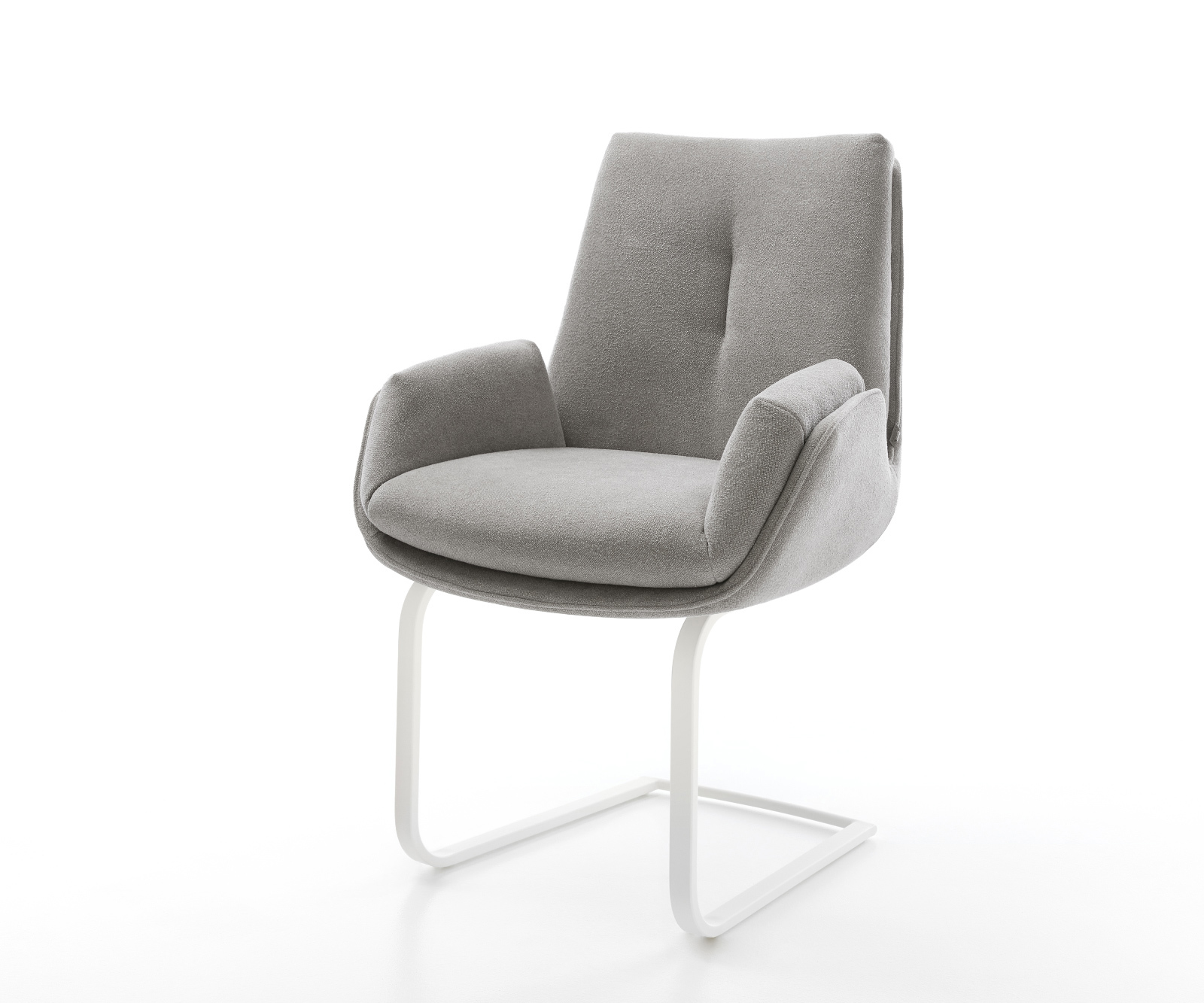 Étkezőszék Clea-Flex strukturált szövet puha szürke étkezőszék lapos fehér