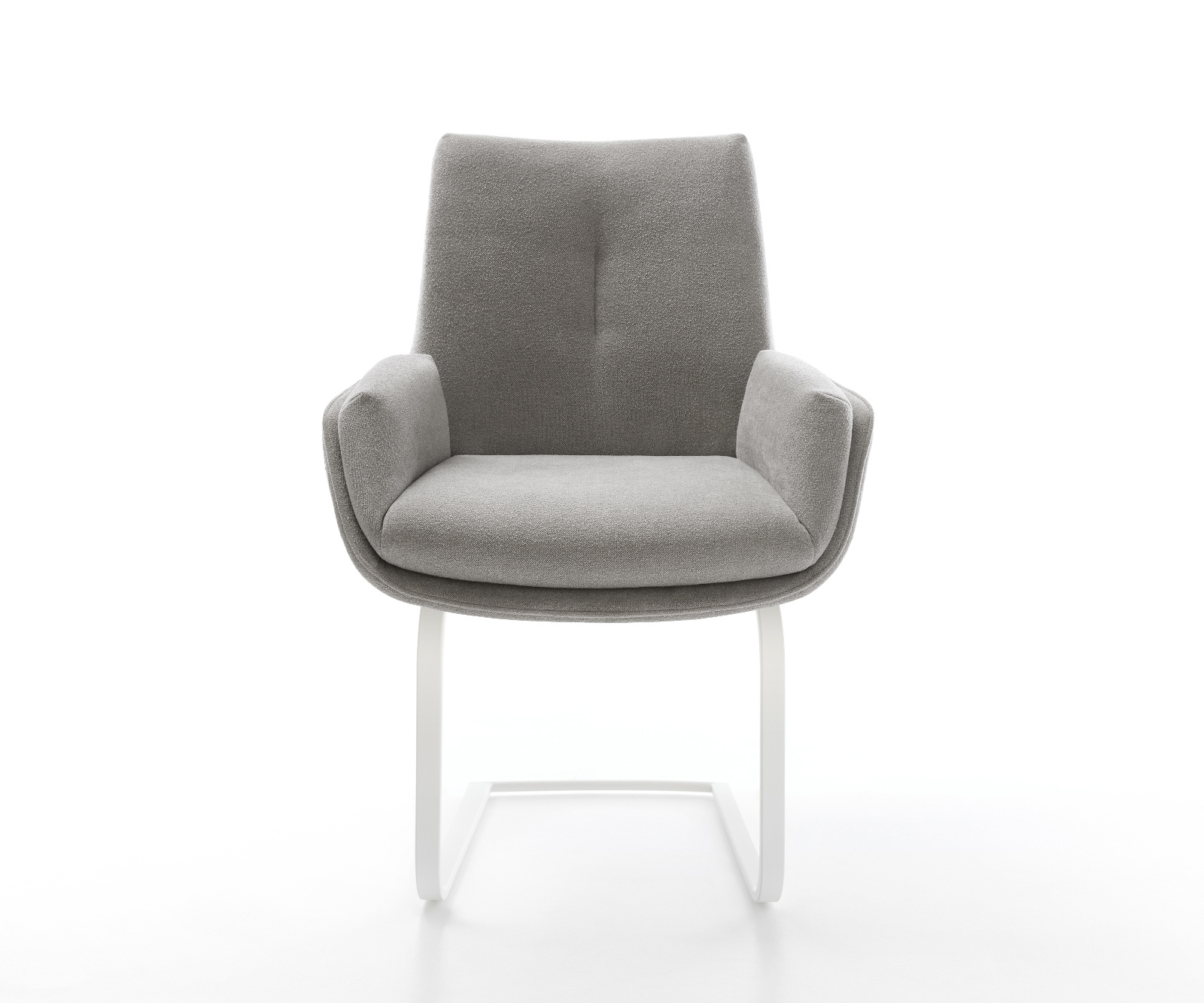 Étkezőszék Clea-Flex strukturált szövet puha szürke étkezőszék lapos fehér - Image 2