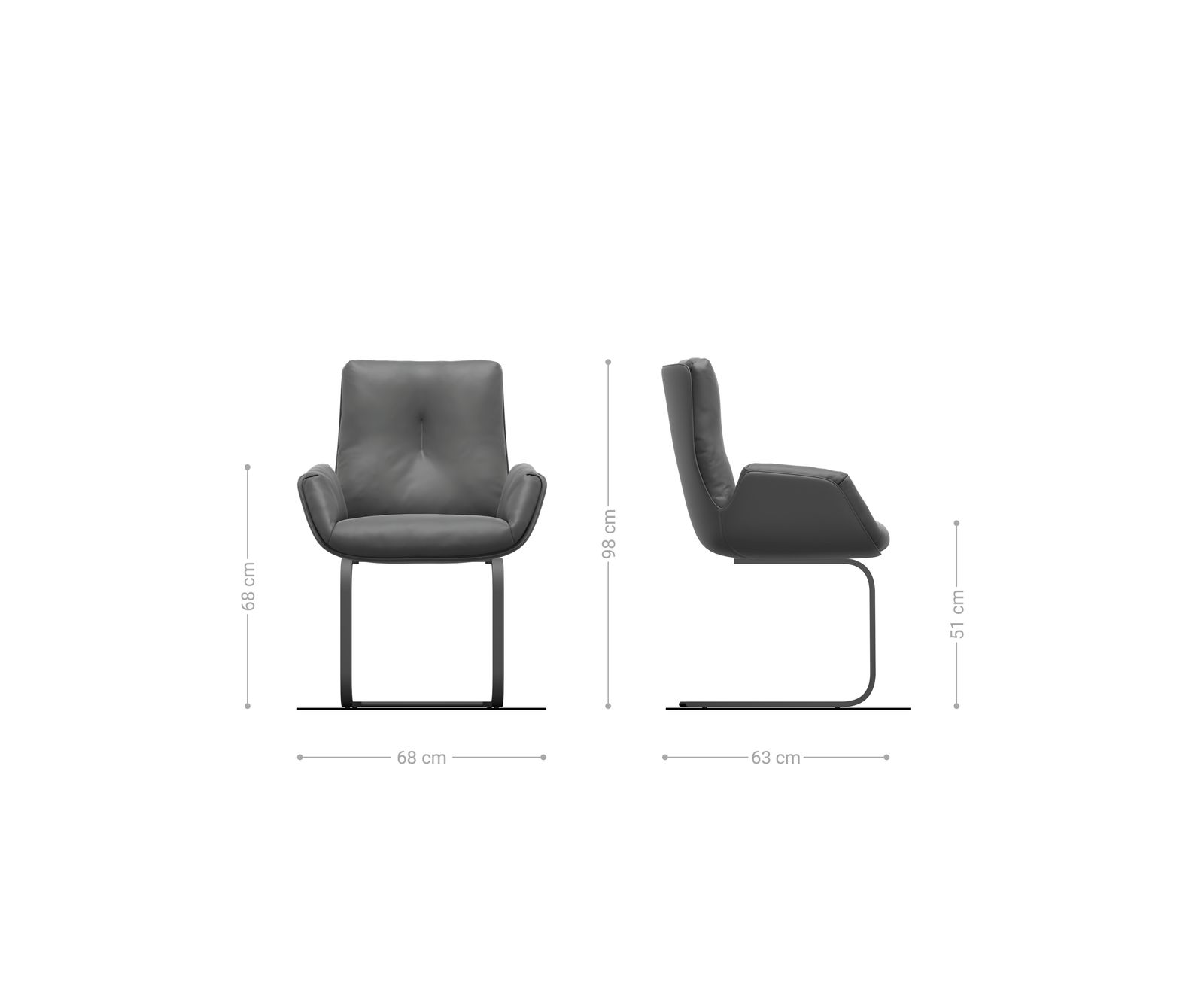 Étkezőszék Clea-Flex strukturált szövet puha szürke étkezőszék lapos fehér - Image 6