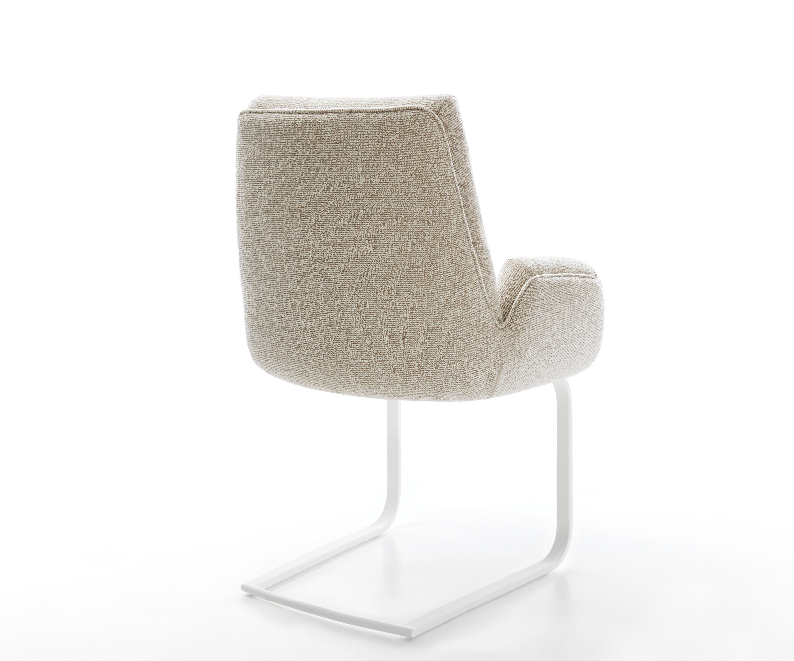 Étkezőszék Clea-Flex szövött szövet puha bézs konzolos láb lapos fehér - Image 5