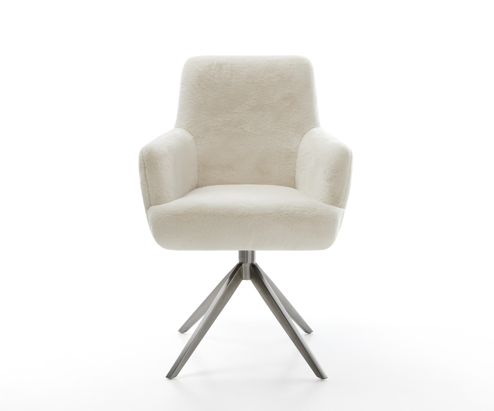 Étkezőszék Heira-Flex karfás plüss krémfehér kereszt láb széles grafit 360° forgatható billenő zsákrugós - Image 2