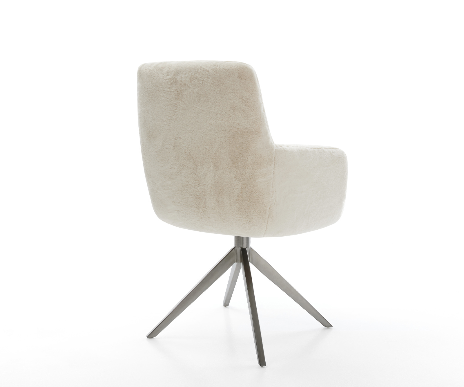 Étkezőszék Heira-Flex karfás plüss krémfehér kereszt láb széles grafit 360° forgatható billenő zsákrugós - Image 5