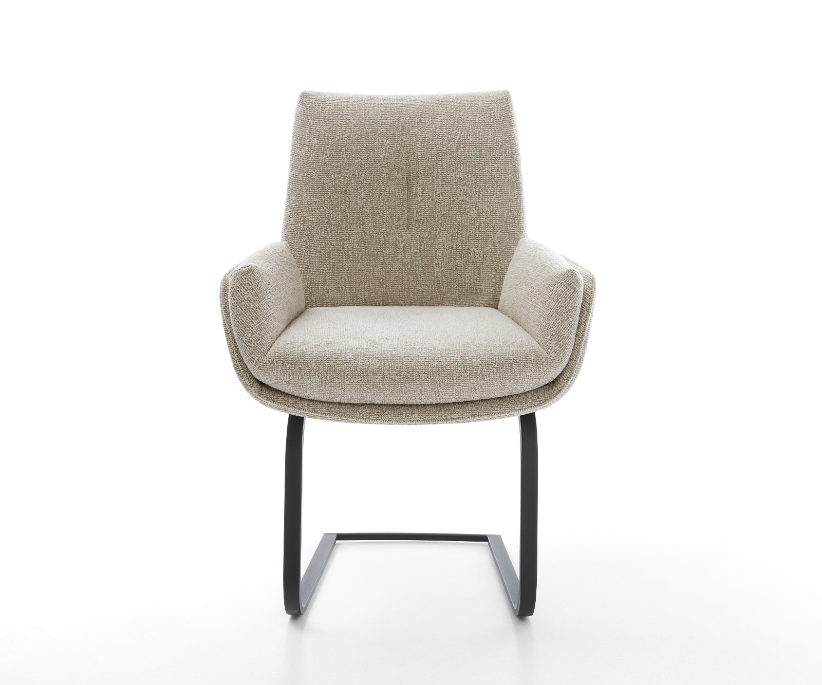 Étkezőszék Clea-Flex szövött szövet puha bézs konzolos lapos fekete - Image 2