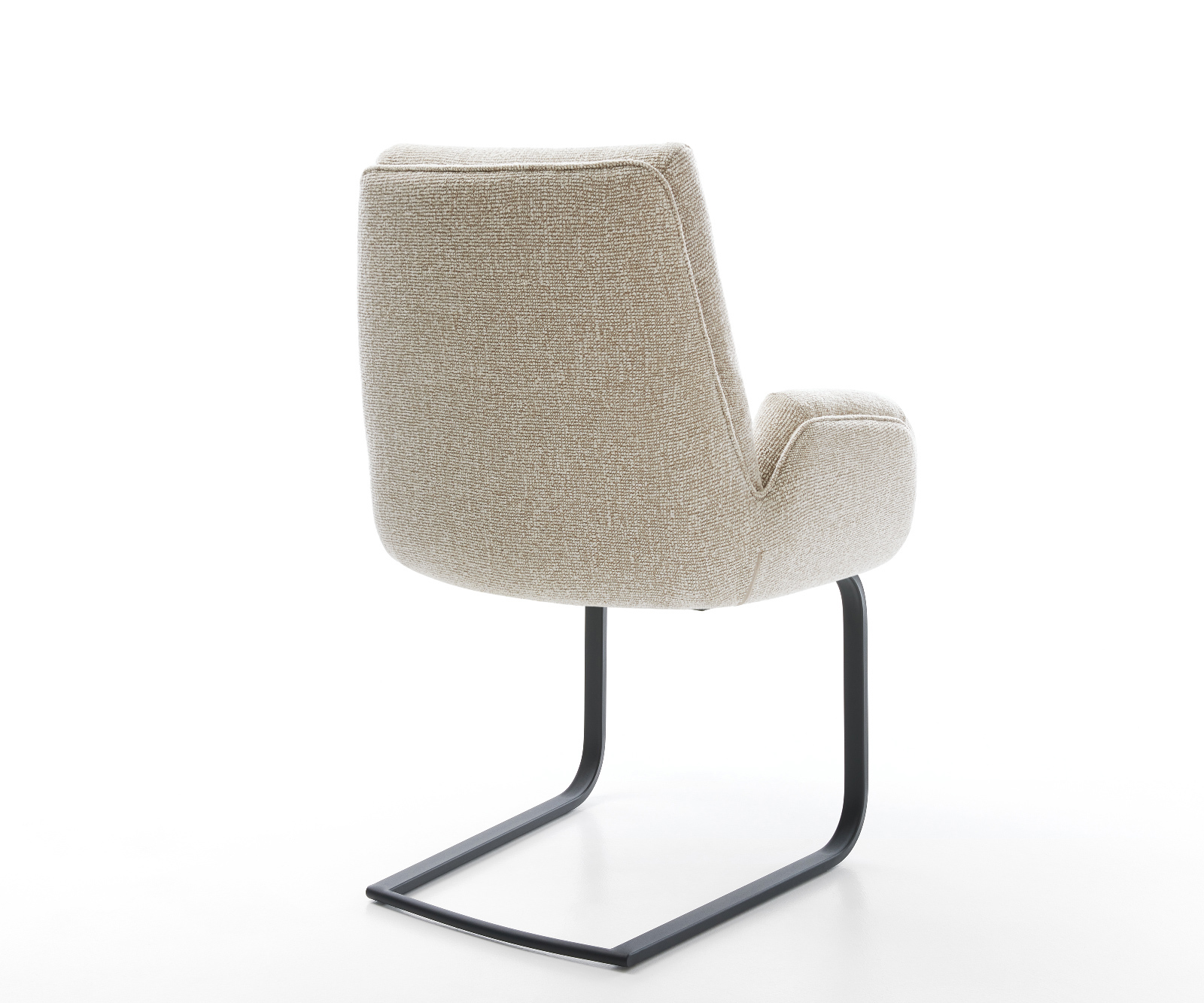 Étkezőszék Clea-Flex szövött szövet puha bézs konzolos lapos fekete - Image 5