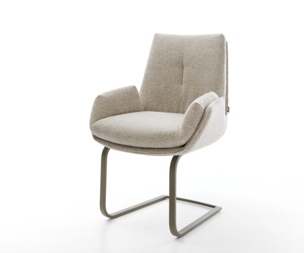 Étkezőszék Clea-Flex szövött szövet puha bézs konzolos lapos láb titán színű