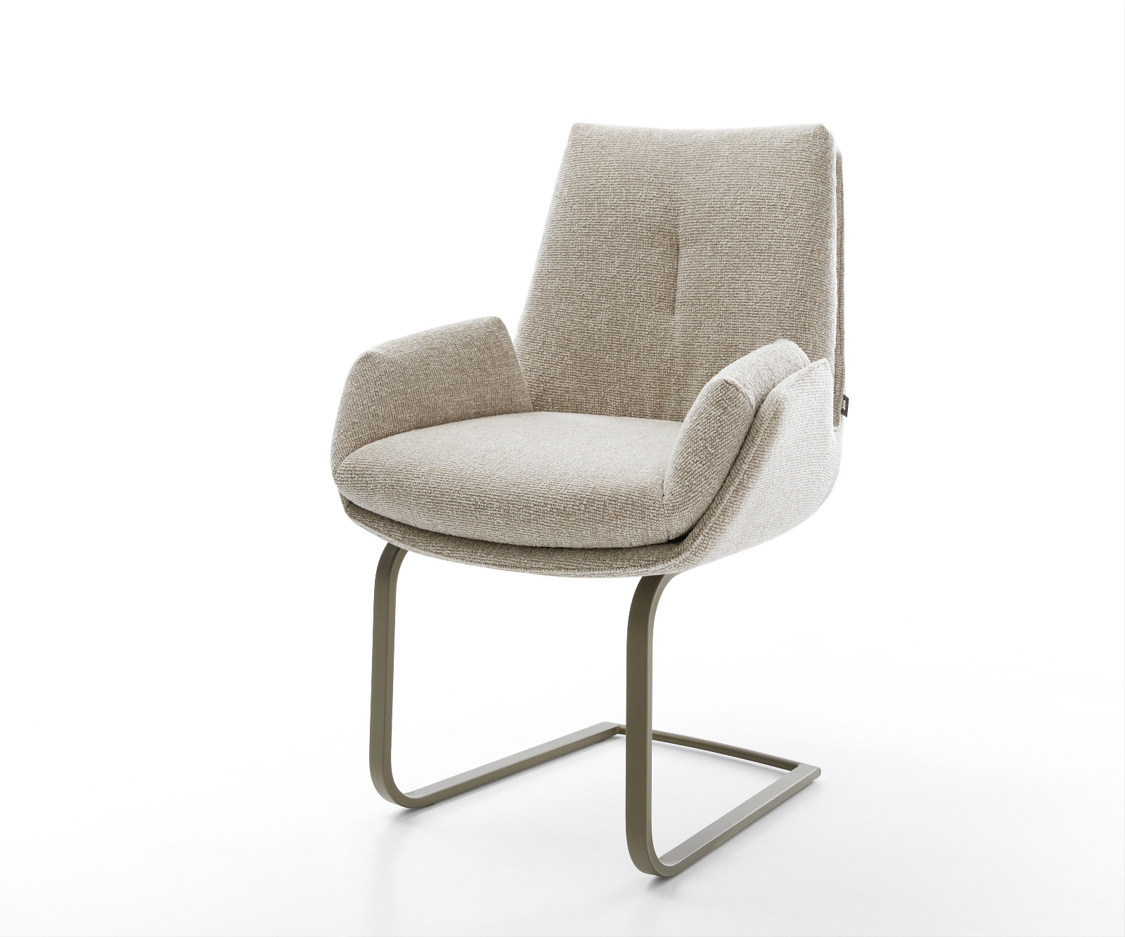 Étkezőszék Clea-Flex szövött szövet puha bézs konzolos lapos láb titán színű