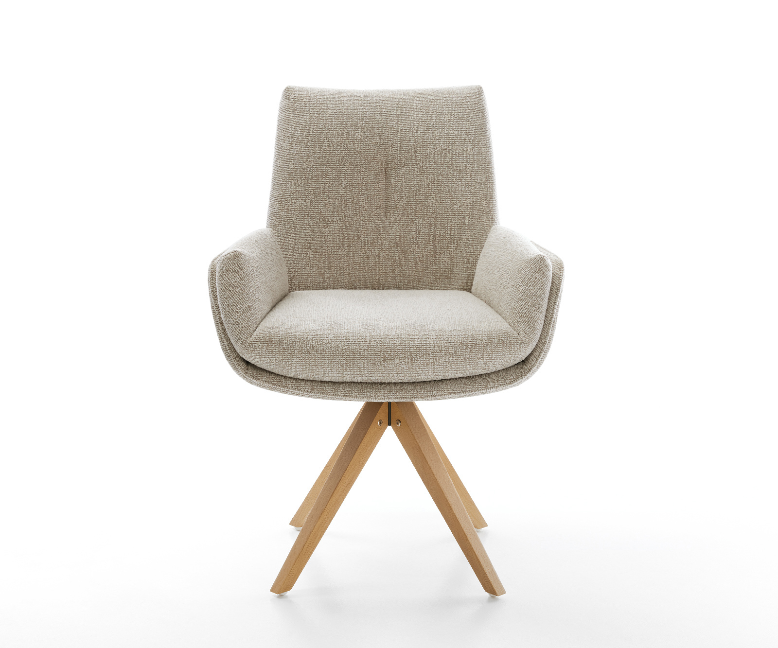 Étkezőszék Clea-Flex szövött szövet puha bézs fa láb szögletes természetes 180° forgatható - Image 2