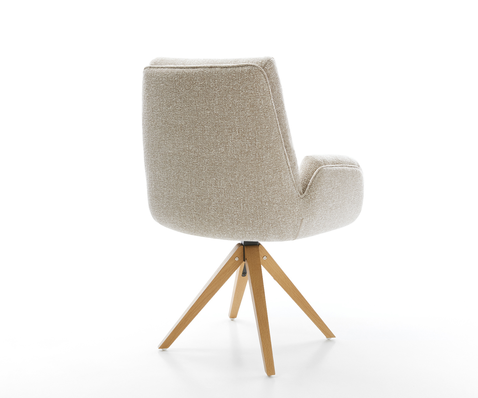 Étkezőszék Clea-Flex szövött szövet puha bézs fa láb szögletes természetes 180° forgatható - Image 5