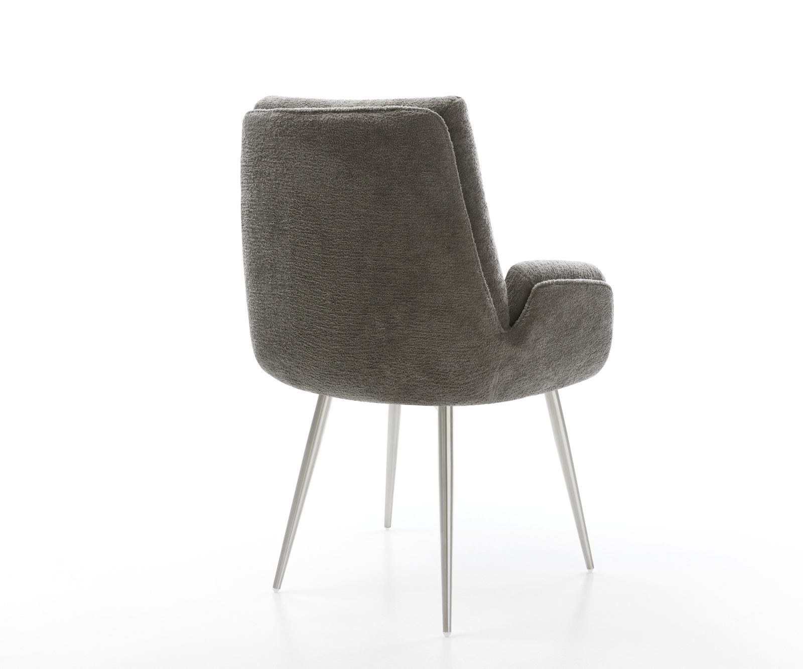 Étkezőszék Clea-Flex bouclé puha sötét bézs 4 láb kúpos rozsdamentes acél - Image 5