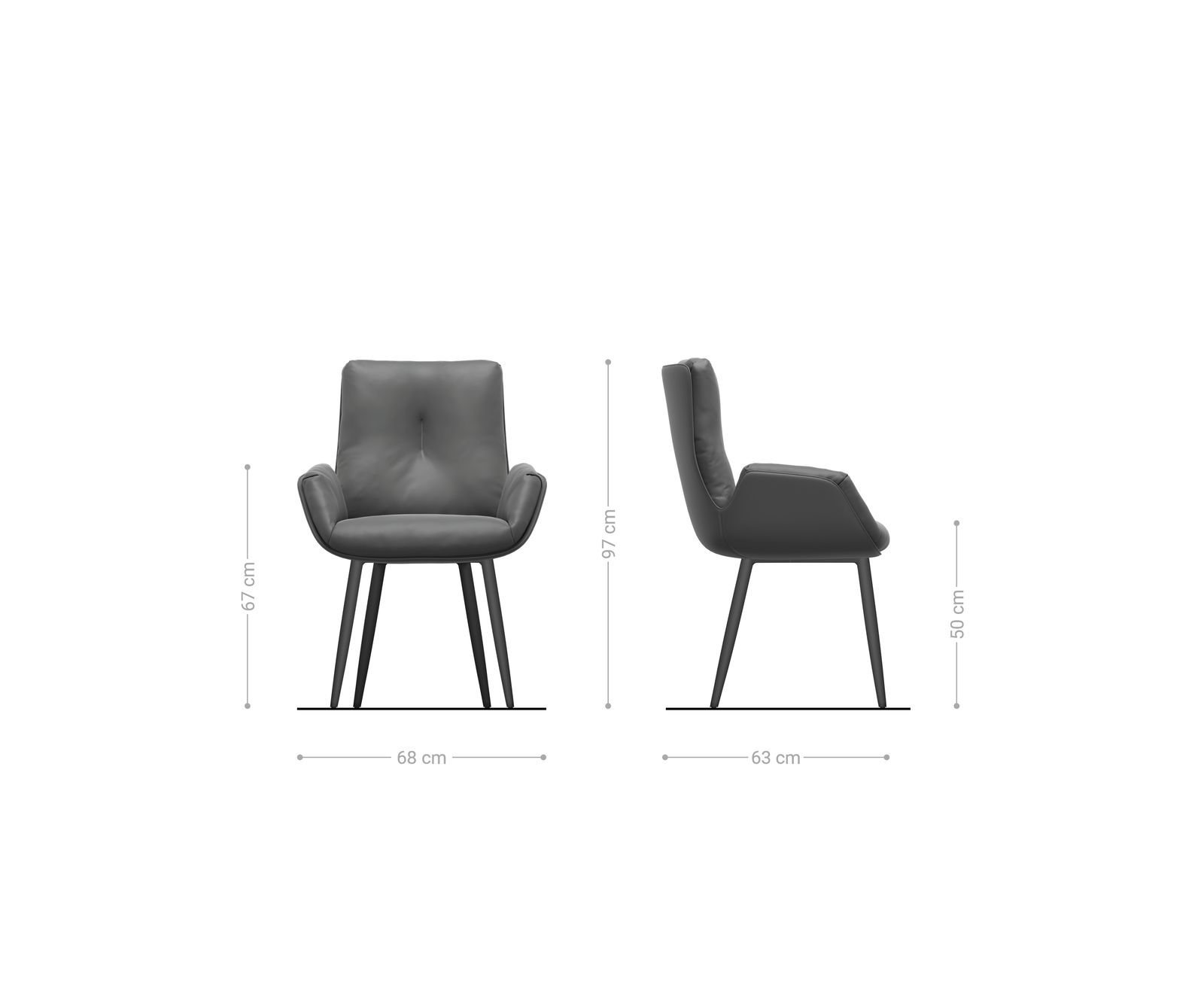 Étkezőszék Clea-Flex bouclé puha sötét bézs 4 láb kúpos rozsdamentes acél - Image 6