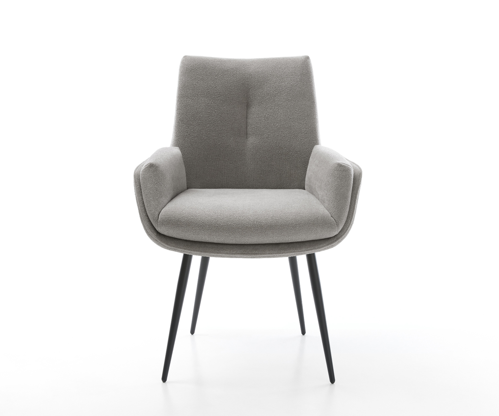 Étkezőszék Clea-Flex strukturált szövet puha szürke 4 láb kúpos fekete - Image 2