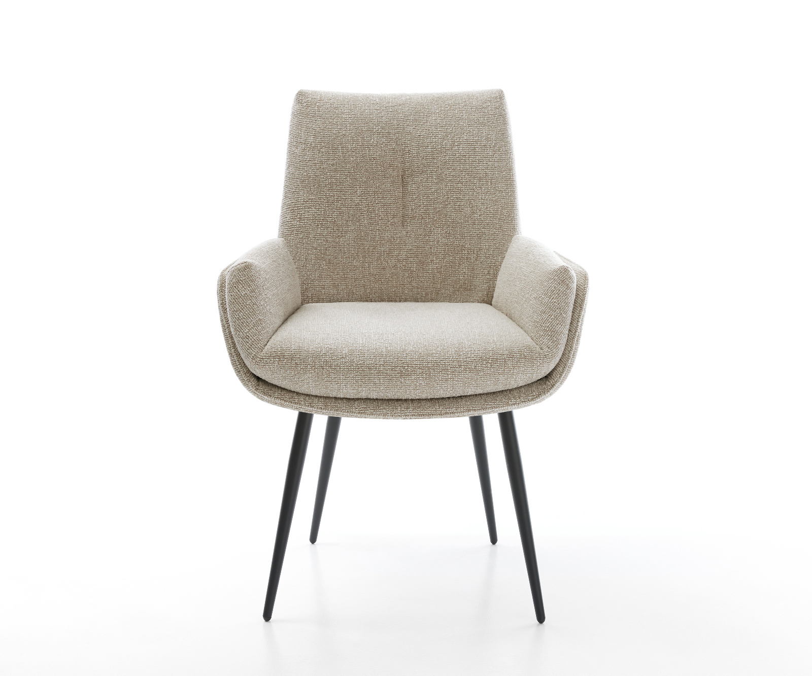 Étkezőszék Clea-Flex szövött szövet puha bézs 4 láb kúpos fekete - Image 2