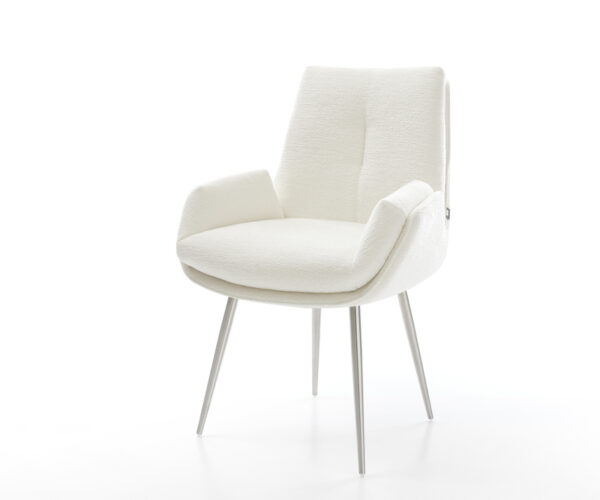 Étkezőszék Clea-Flex bouclé puha bézs 4 láb kúpos rozsdamentes acél