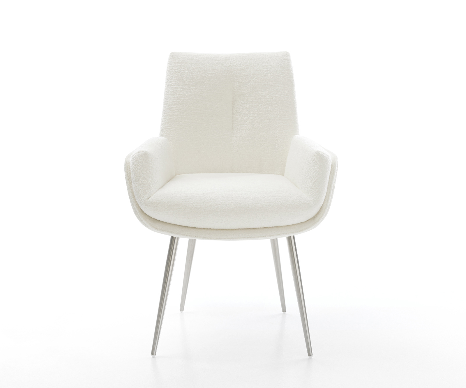 Étkezőszék Clea-Flex bouclé puha bézs 4 láb kúpos rozsdamentes acél - Image 2