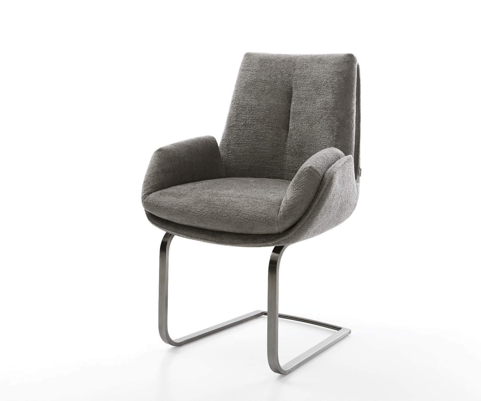 Étkezőszék Clea-Flex bouclé puha sötét bézs konzolos lapos antracit