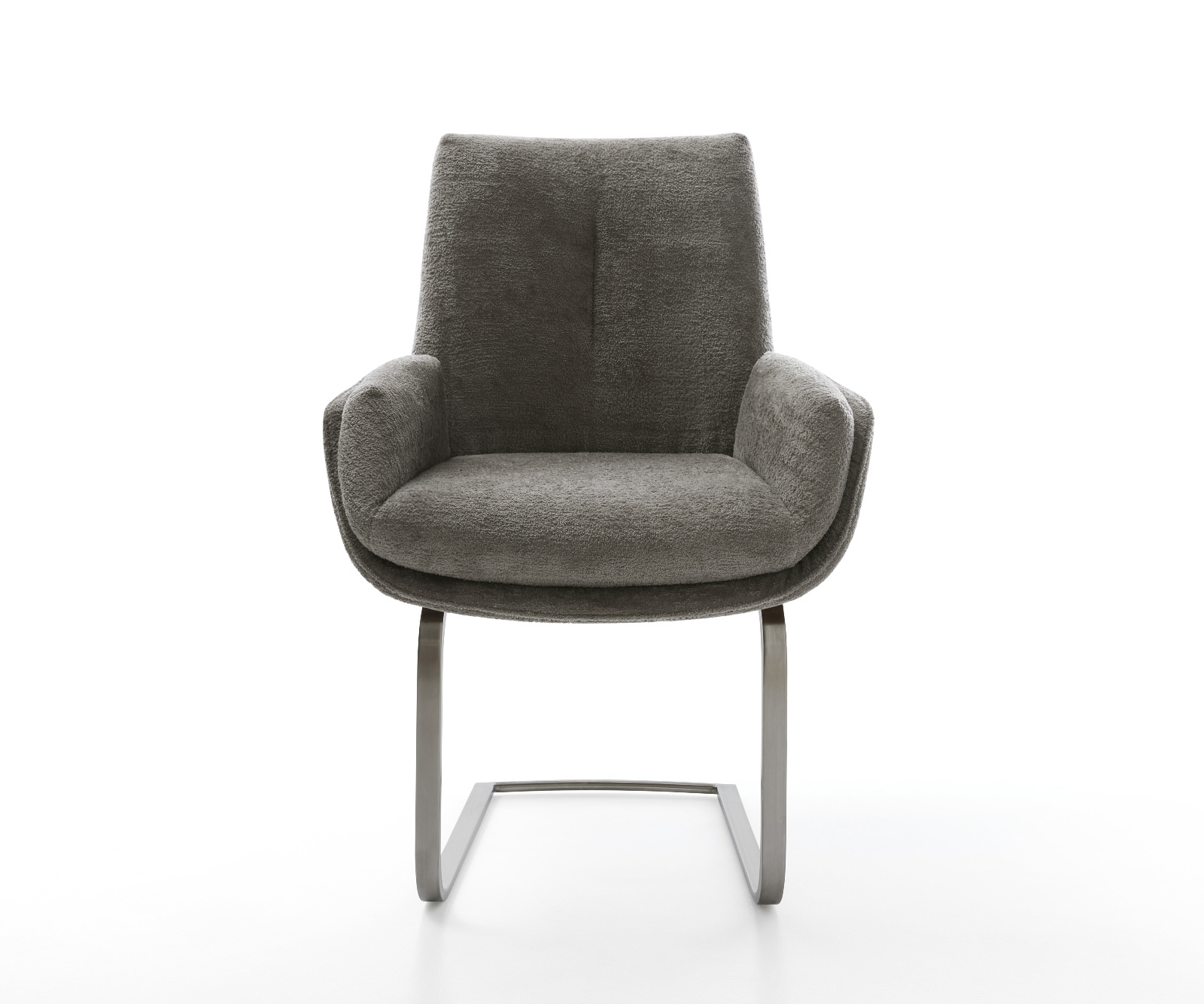 Étkezőszék Clea-Flex bouclé puha sötét bézs konzolos lapos antracit - Image 2