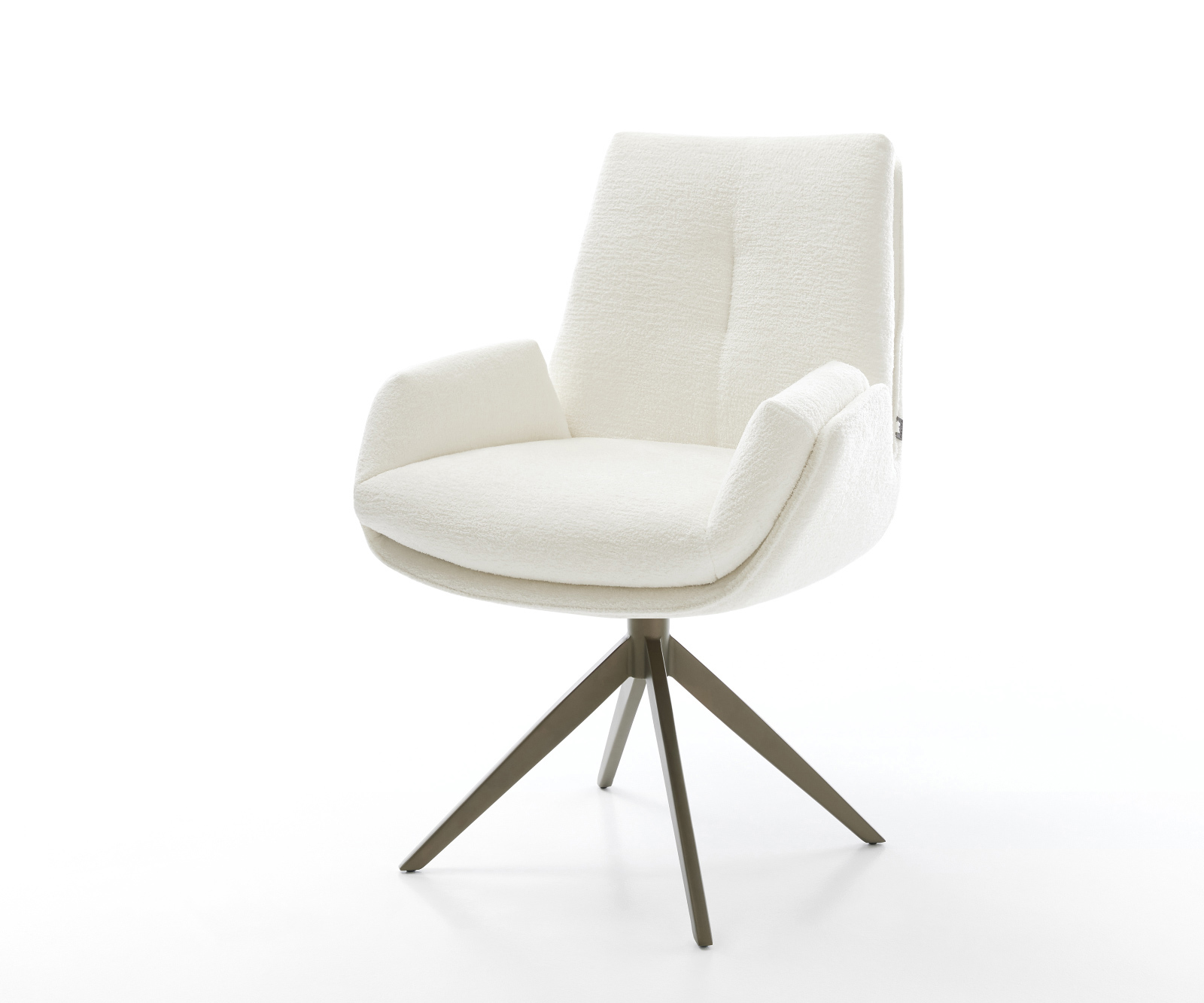 Étkezőszék Clea-Flex bouclé puha bézs kereszt láb széles titán színű 360° forgatható billenő funkció