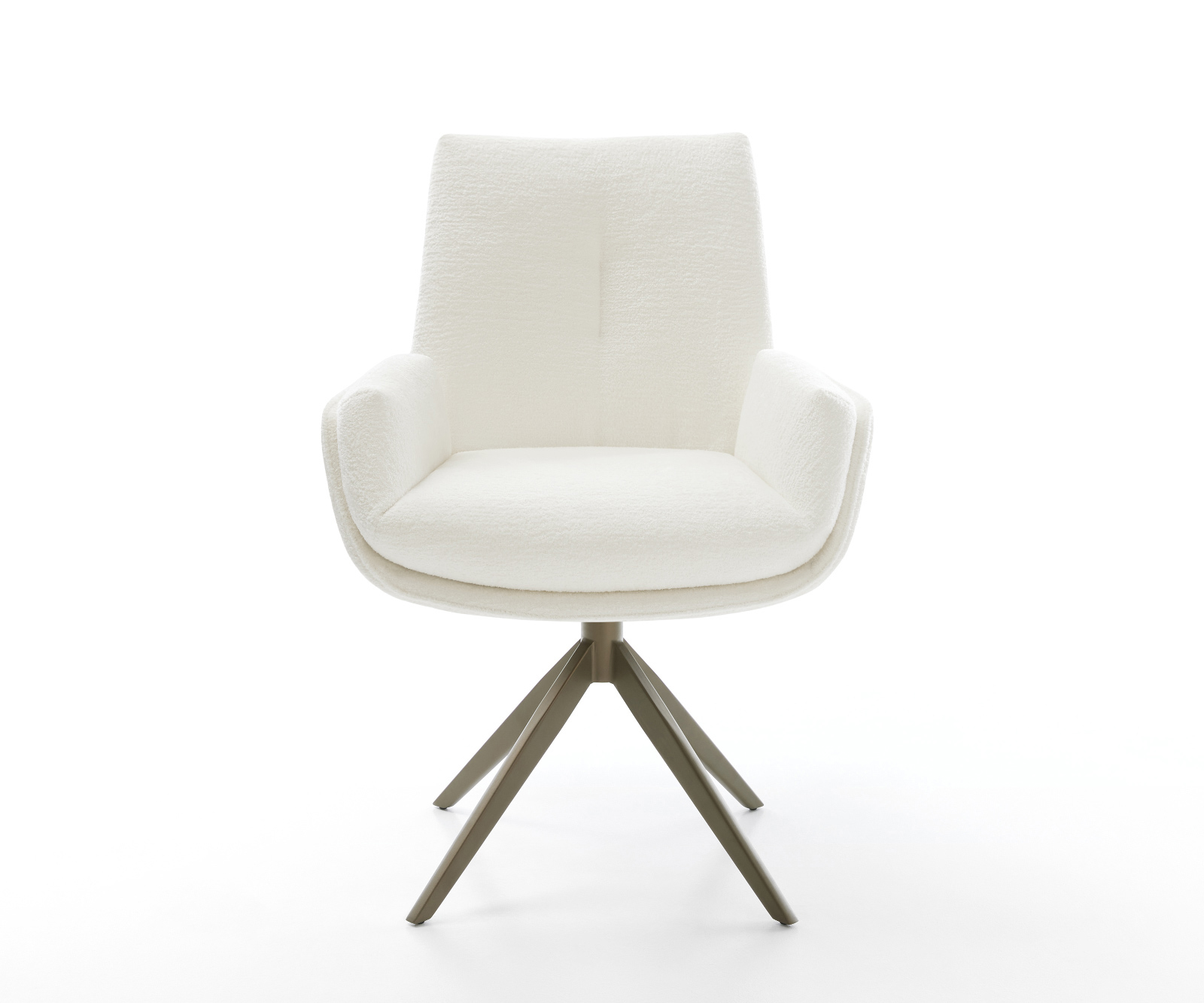 Étkezőszék Clea-Flex bouclé puha bézs kereszt láb széles titán színű 360° forgatható billenő funkció - Image 2