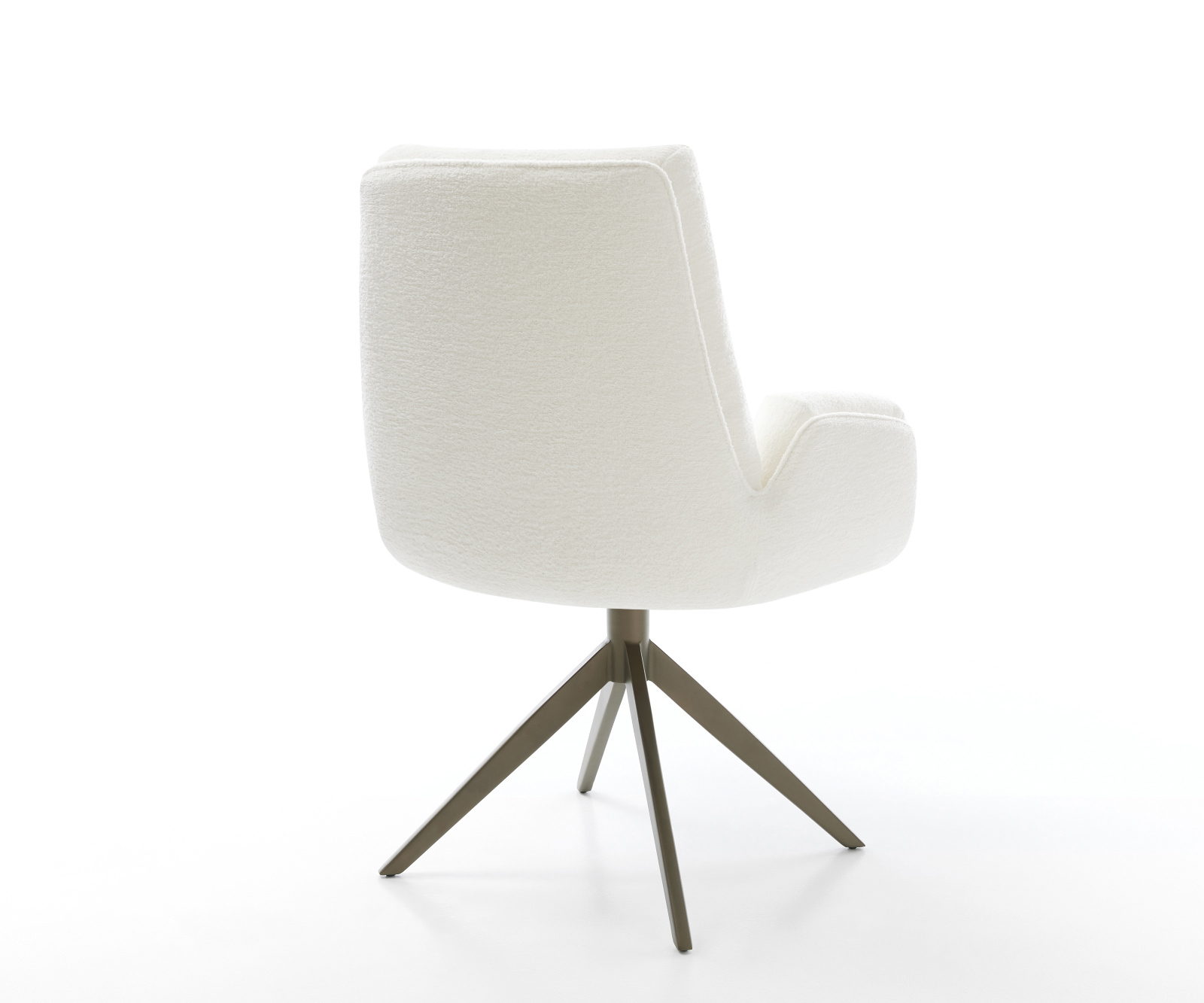 Étkezőszék Clea-Flex bouclé puha bézs kereszt láb széles titán színű 360° forgatható billenő funkció - Image 5