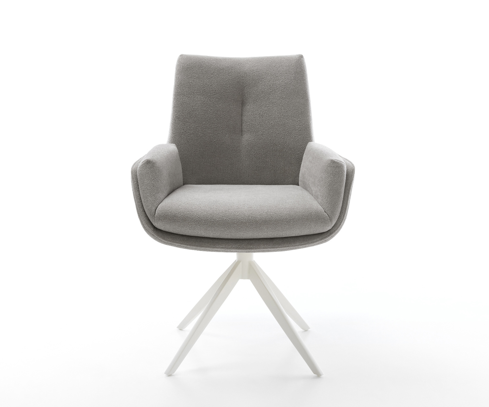 Étkezőszék Clea-Flex strukturált szövet puha szürke kereszt láb széles fehér 360° forgatható billenő funkció - Image 2