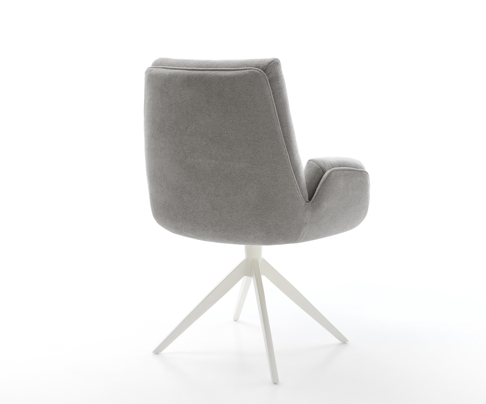 Étkezőszék Clea-Flex strukturált szövet puha szürke kereszt láb széles fehér 360° forgatható billenő funkció - Image 5