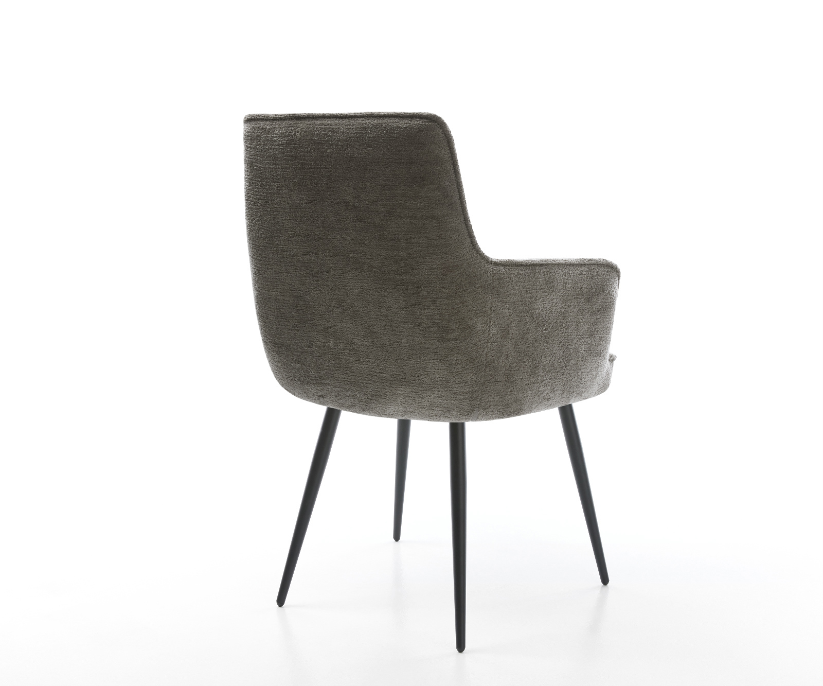 Étkezőszék Heira-Flex karfás bouclé puha sötét bézs 4 lábas kúpos fekete zsákrugós - Image 5