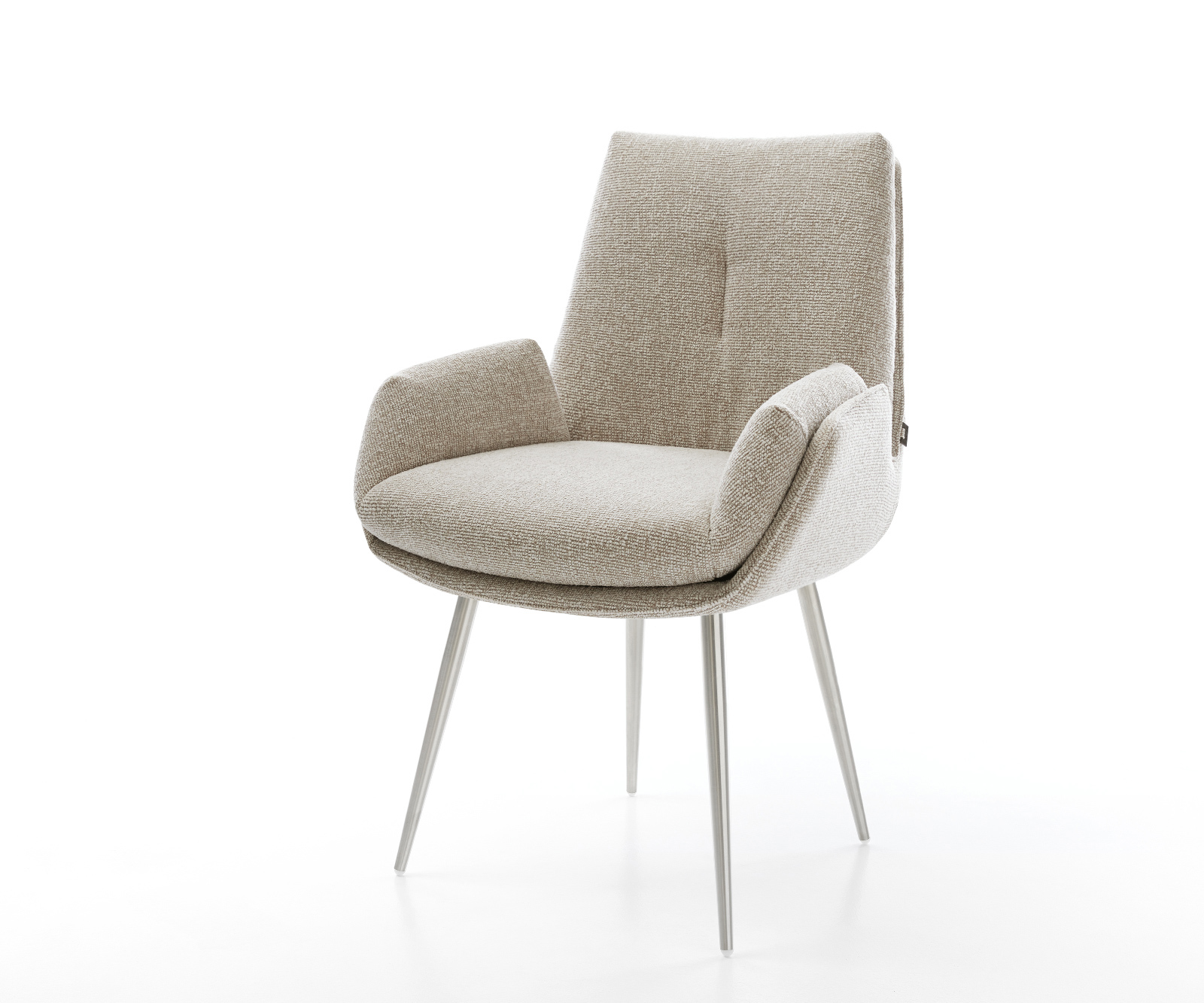 Étkezőszék Clea-Flex szövött szövet puha bézs 4 láb kúpos rozsdamentes acél