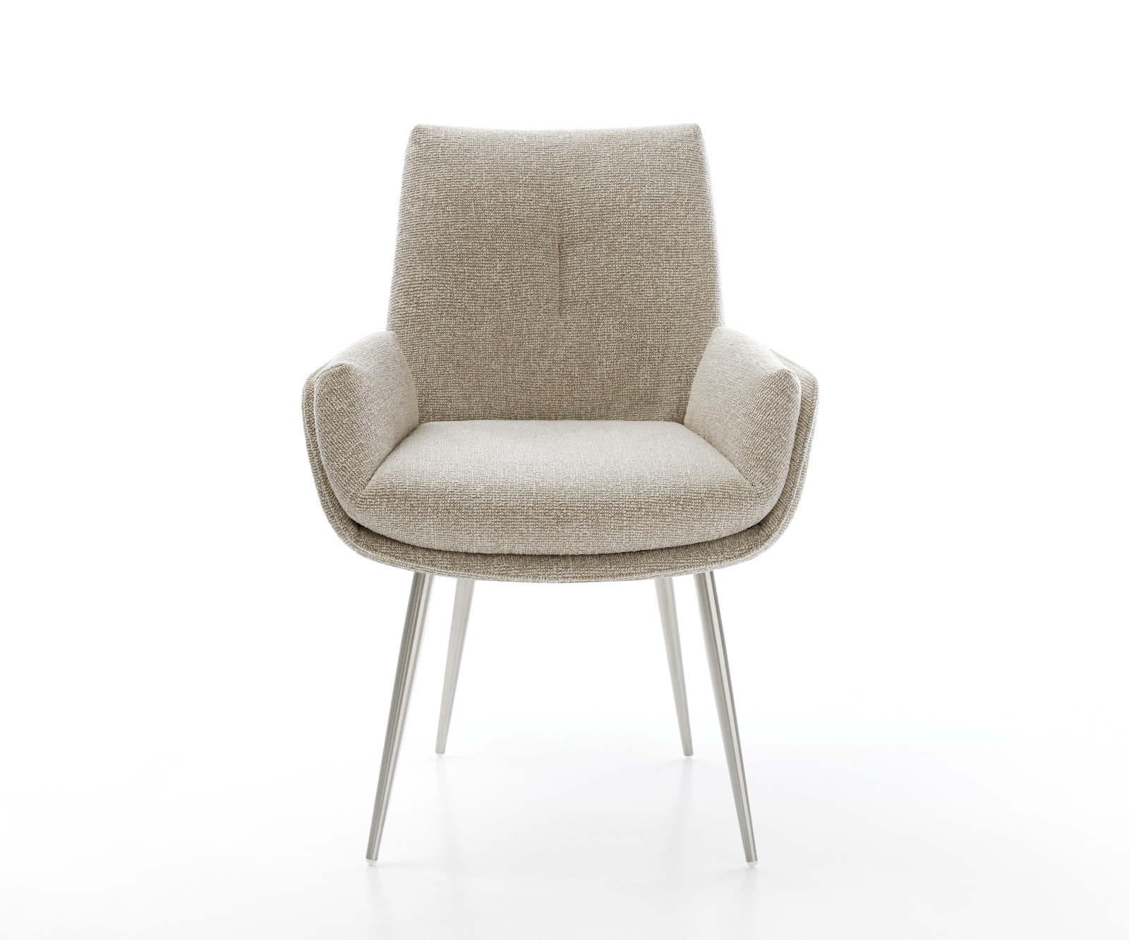 Étkezőszék Clea-Flex szövött szövet puha bézs 4 láb kúpos rozsdamentes acél - Image 2