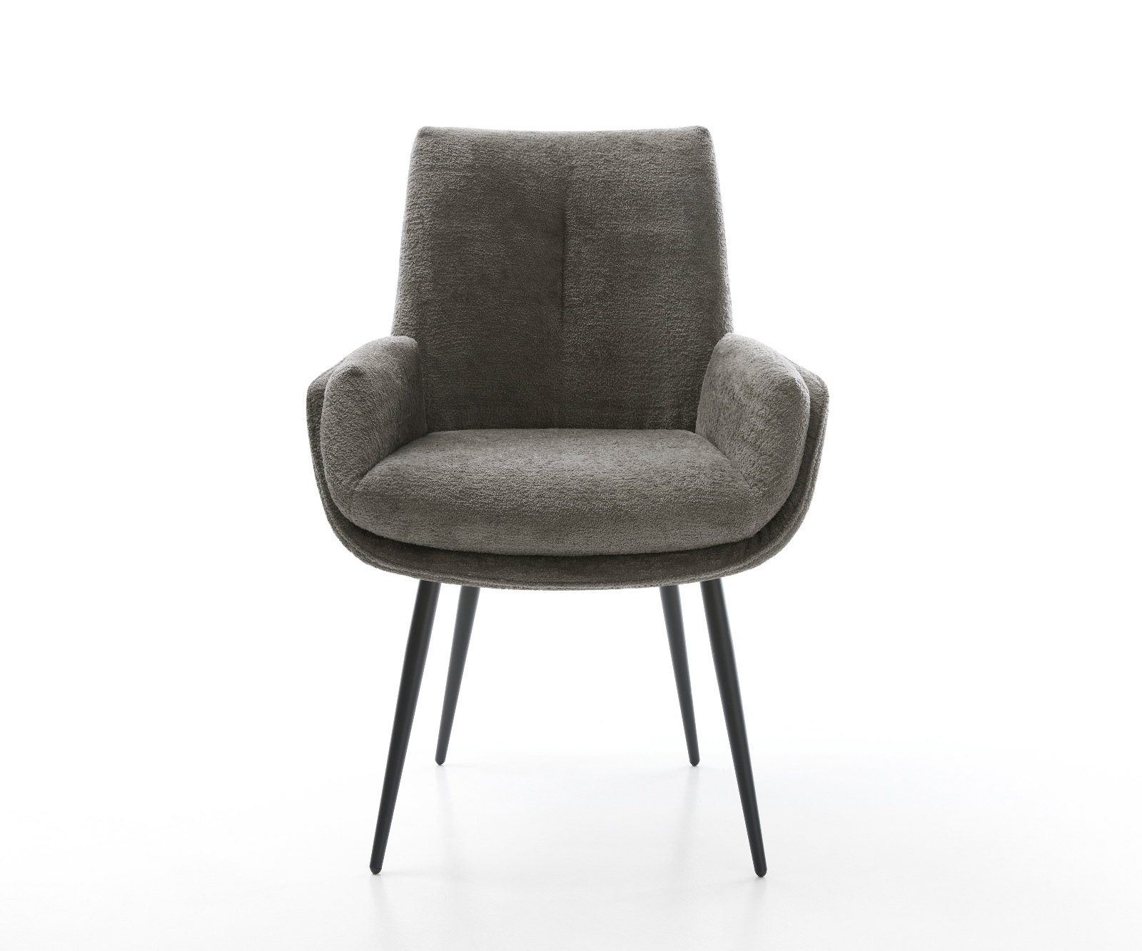 Étkezőszék Clea-Flex bouclé puha sötét bézs 4 lábas kúpos fekete - Image 2