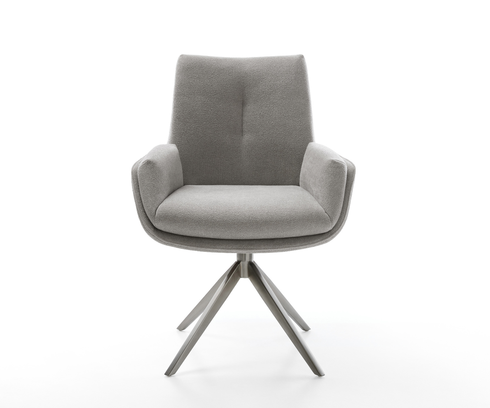 Étkezőszék Clea-Flex strukturált szövet puha szürke kereszt láb széles grafit 360° forgatható billenő funkció - Image 2