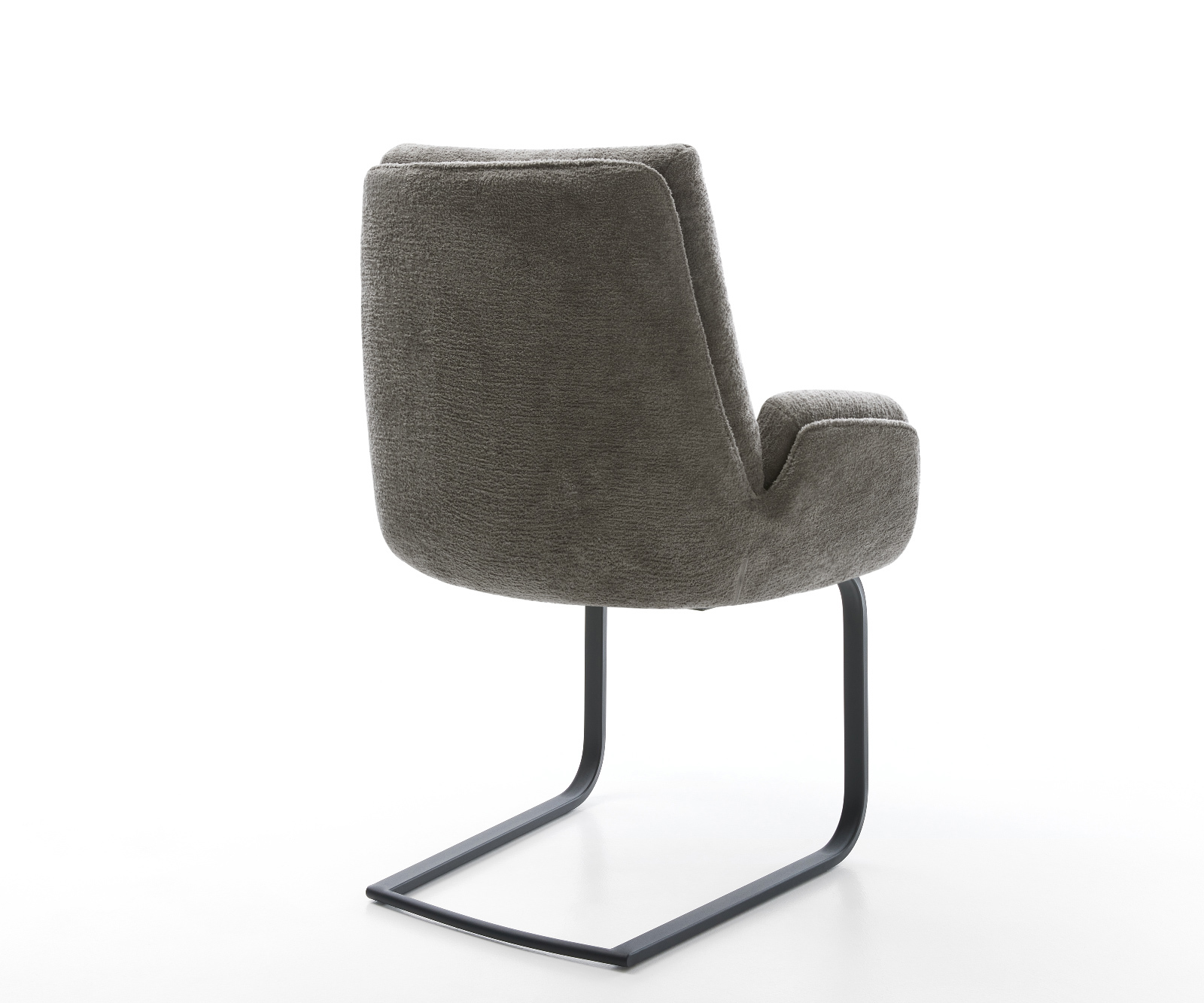 Étkezőszék Clea-Flex bouclé puha sötét bézs konzolos láb lapos fekete - Image 5