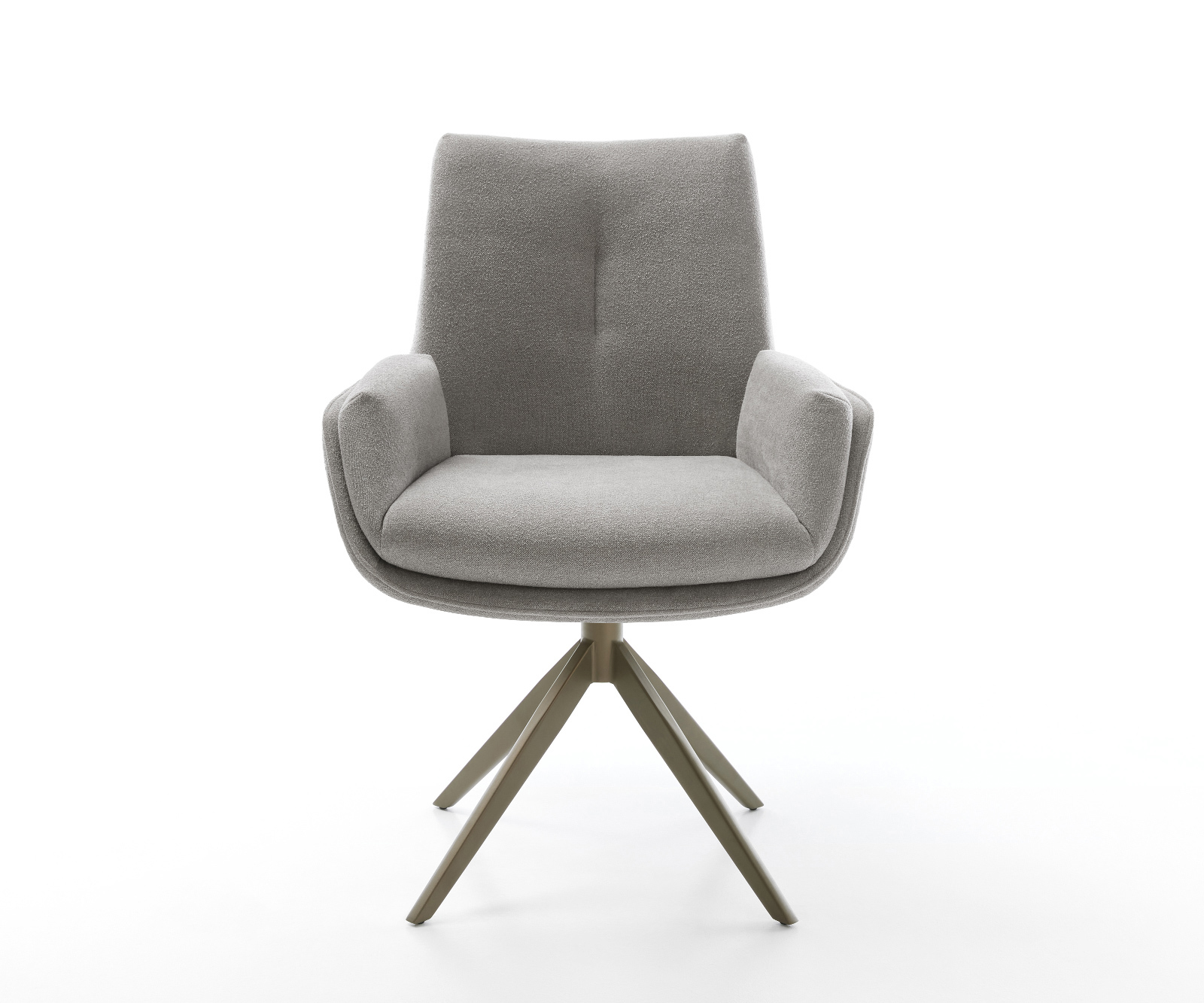 Étkezőszék Clea-Flex strukturált szövet puha szürke kereszt láb széles titán színű 360°-ban forgatható billenő funkcióval - Image 2