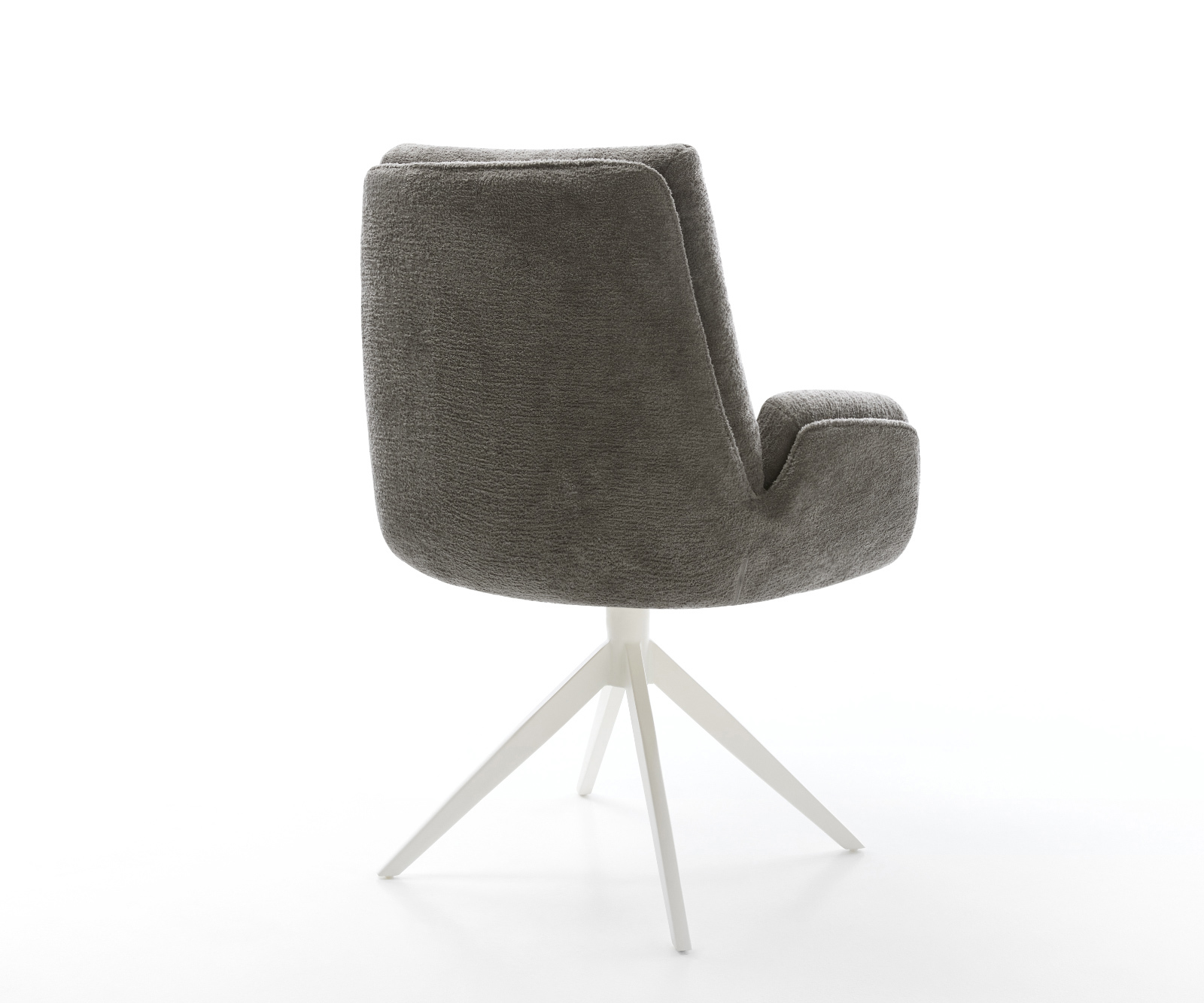 Étkezőszék Clea-Flex bouclé puha sötét bézs kereszt láb széles fehér 360° forgatható billenő funkció - Image 5